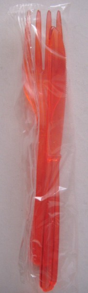 Cutlery Kit - 2 piece - Heavy Weight - Translucent Red - Click Image to Close